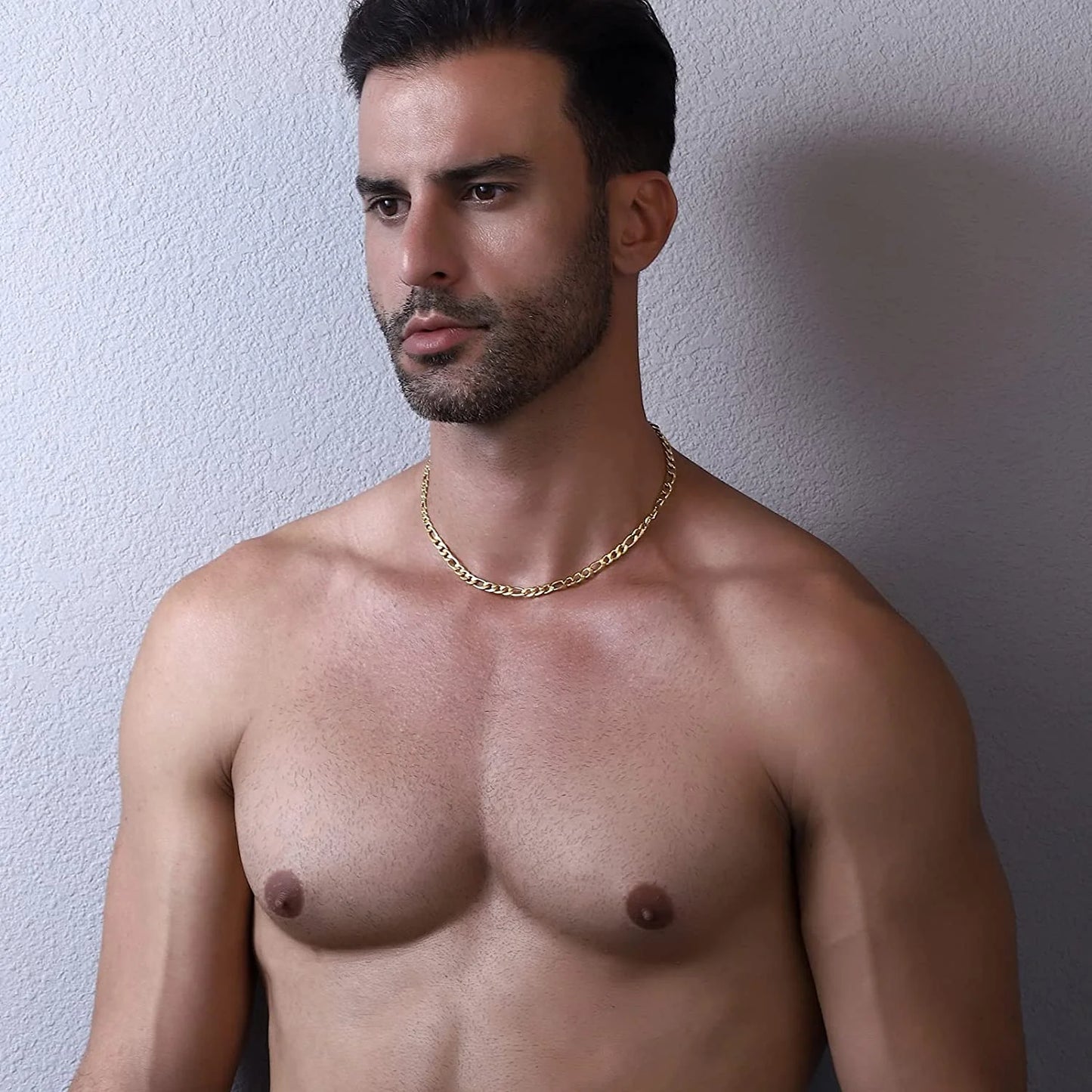 Layered Gold Cross Necklaces for Men Boys Stainless Steel Figaro Twist Rope Pendant Chain Set Religious Christian Birthday Christmas Jewelry Gifts Teen Dad Adults Stocking Stuffers for Kids